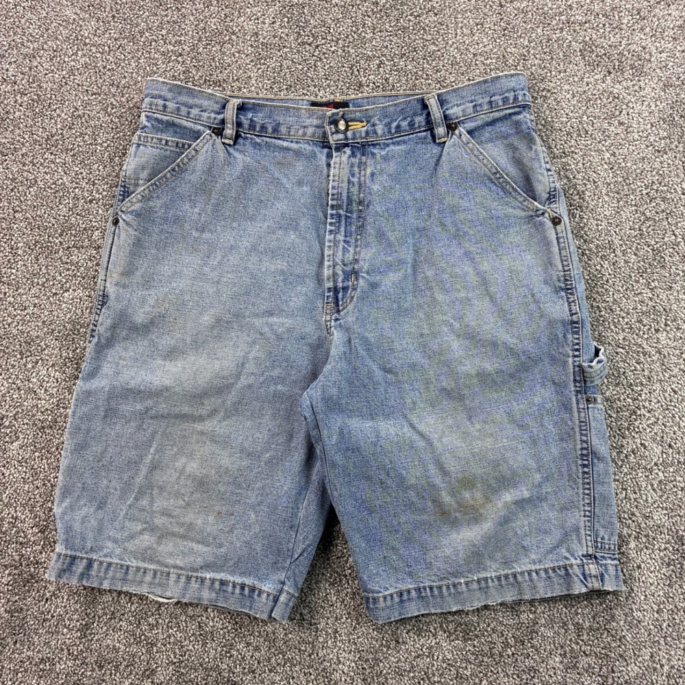 Vintage Emergency Exit Denim Carpenter Shorts Mens 34 Stonewash Baggy Distressed